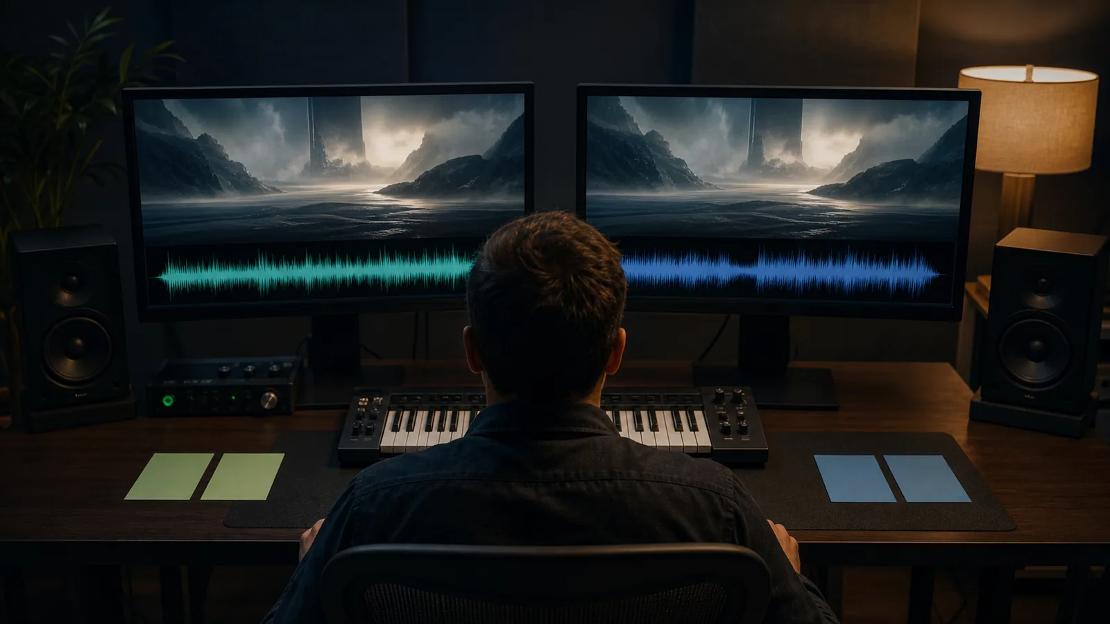 Musikeditor vergleicht zwei Fassungen an derselben Szene
