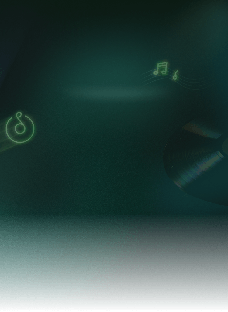 Sonus hero background with abstract musical waveforms